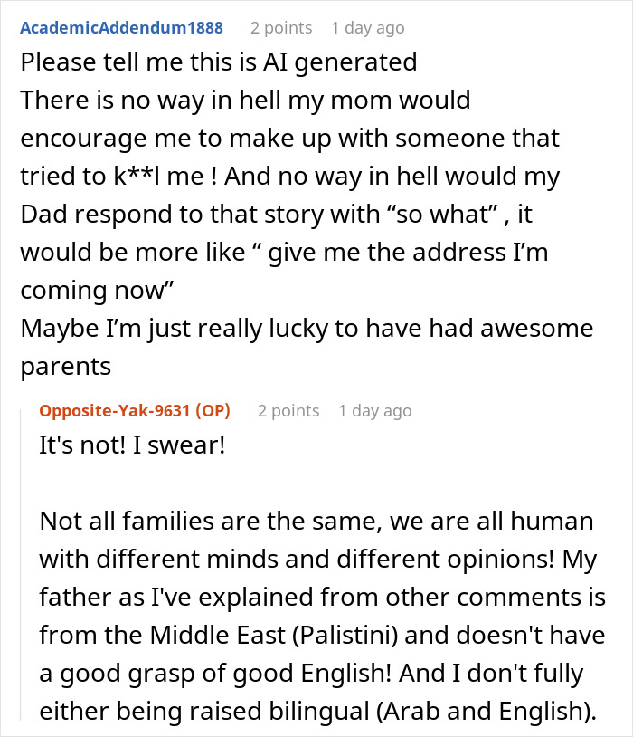 Screenshot of online discussion about a woman’s heart shattered after finding out what her sister-in-law thinks on Thanksgiving.