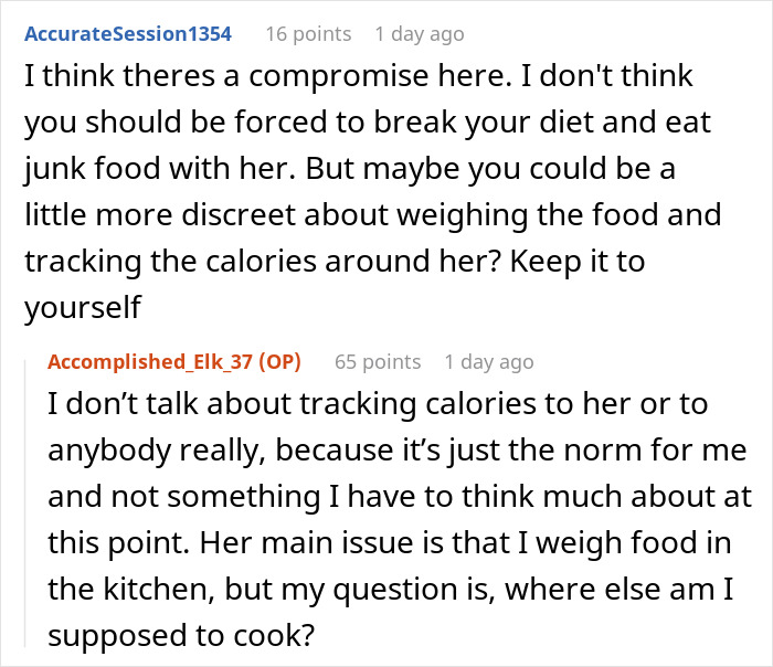 Screenshot of a Reddit conversation about a health nut roommate’s strict diet triggering eating disorder concerns. Screenshot of a Reddit conversation about a health nut roommate’s strict diet triggering eating disorder concerns.