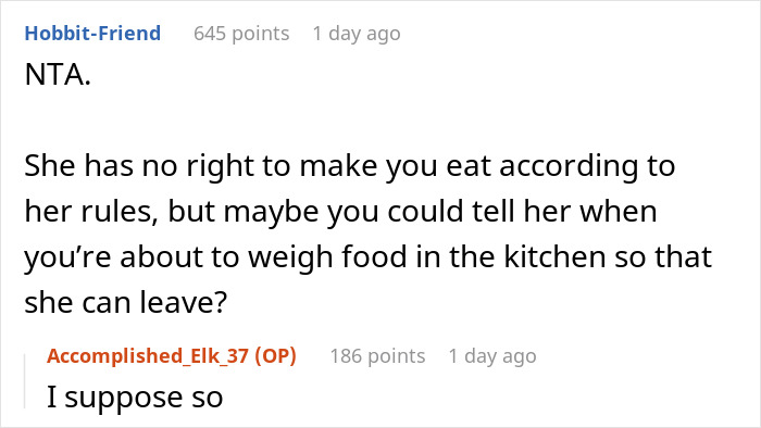 Reddit conversation about a health nut roommate and the impact of a strict diet triggering an eating disorder. Reddit conversation about a health nut roommate and the impact of a strict diet triggering an eating disorder.