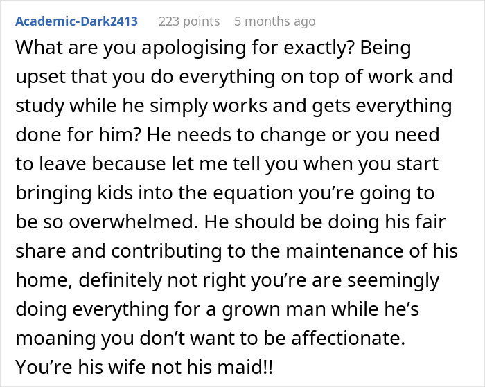 Comment discussing a man treating his wife like a servant and the impact on attraction and relationship balance. Comment discussing a man treating his wife like a servant and the impact on attraction and relationship balance.