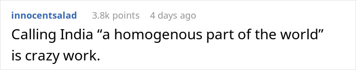 Text post from Reddit user innocentsalad discussing the claim about an Indian grandmother demanding a DNA test. Text post from Reddit user innocentsalad discussing the claim about an Indian grandmother demanding a DNA test.