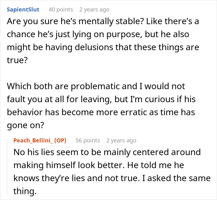 Commenters discuss a man lying about his master’s degree and his wife uncovering the truth behind his claims. Commenters discuss a man lying about his master’s degree and his wife uncovering the truth behind his claims.