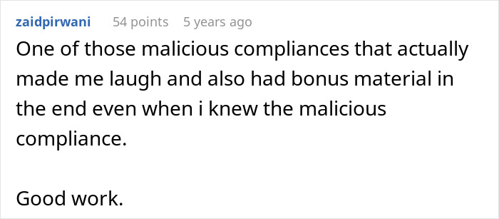 User comment praising a comedic corporate compliance story about a baker delivering bagels turned into comedy gold by lawyers.