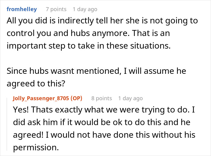 Screenshot of a Reddit conversation about a bride’s savage revenge on controlling MIL by serving a special meal at the wedding. Screenshot of a Reddit conversation about a bride’s savage revenge on controlling MIL by serving a special meal at the wedding.