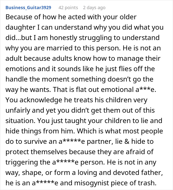 Man’s reaction to teen daughter’s relationship shows why wife helped to hide it, revealing emotional struggles and family dynamics.