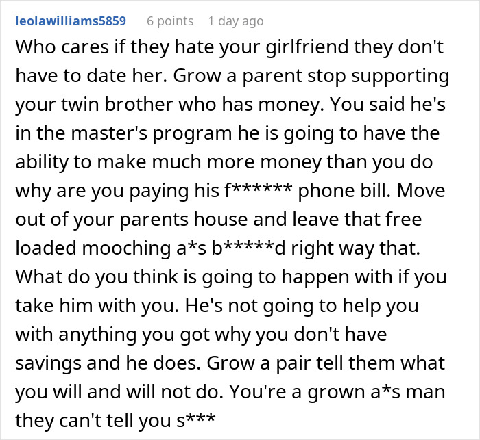 Man Realizes He’s Funding His Family’s Lifestyle After They Can’t Stop Hating On His GF Man Realizes He’s Funding His Family’s Lifestyle After They Can’t Stop Hating On His GF