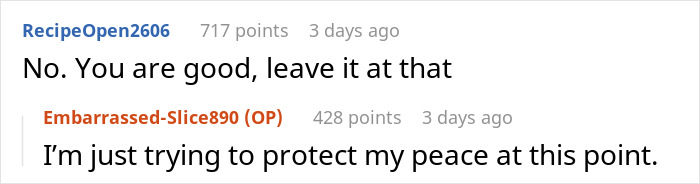 Screenshot of a Reddit conversation discussing sibling refuse newborn nephew care and protecting personal peace. Screenshot of a Reddit conversation discussing sibling refuse newborn nephew care and protecting personal peace.