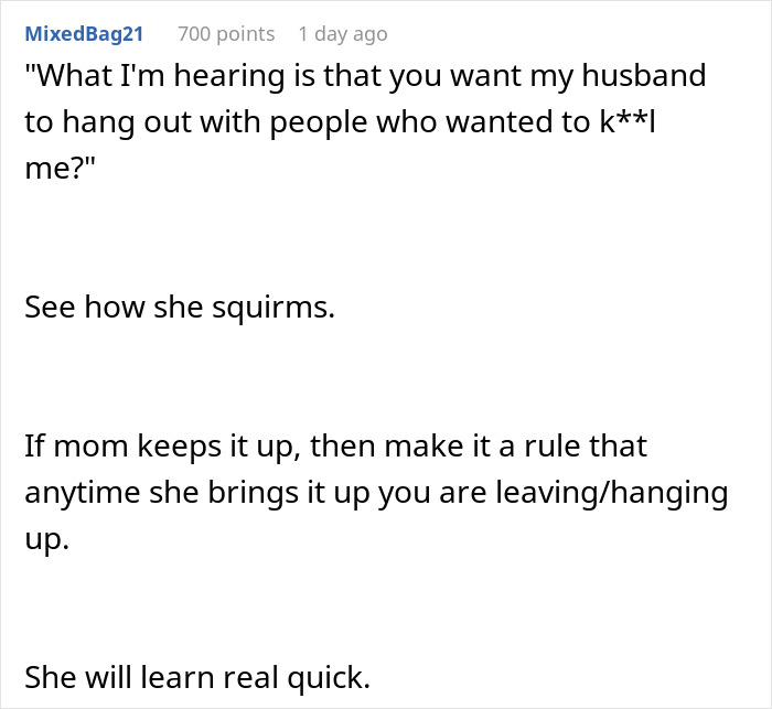 Screenshot of a forum comment discussing emotions and family conflict during a Thanksgiving gathering involving SIL.