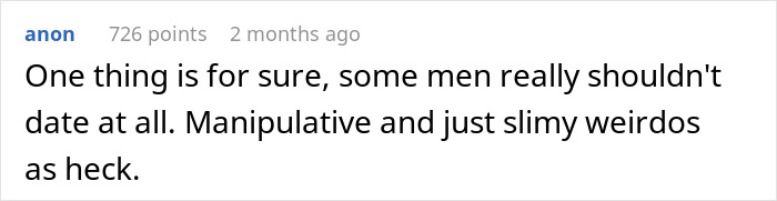 Comment about manipulative boyfriend laughing while admitting girlfriend was a sibling rivalry trophy, leading to breakup and cutting ties. Comment about manipulative boyfriend laughing while admitting girlfriend was a sibling rivalry trophy, leading to breakup and cutting ties.