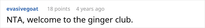 Comment on a forum post discussing dyeing hair orange causing classmate drama. Comment on a forum post discussing dyeing hair orange causing classmate drama.