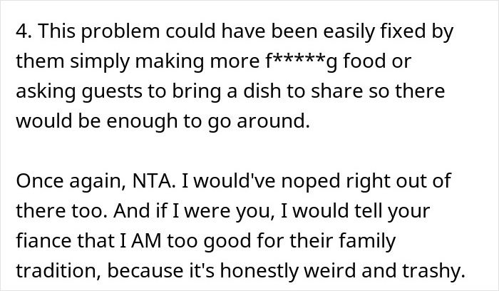 Text excerpt discussing a woman baffled by her boyfriend's family Christmas traditions and their reaction to her.