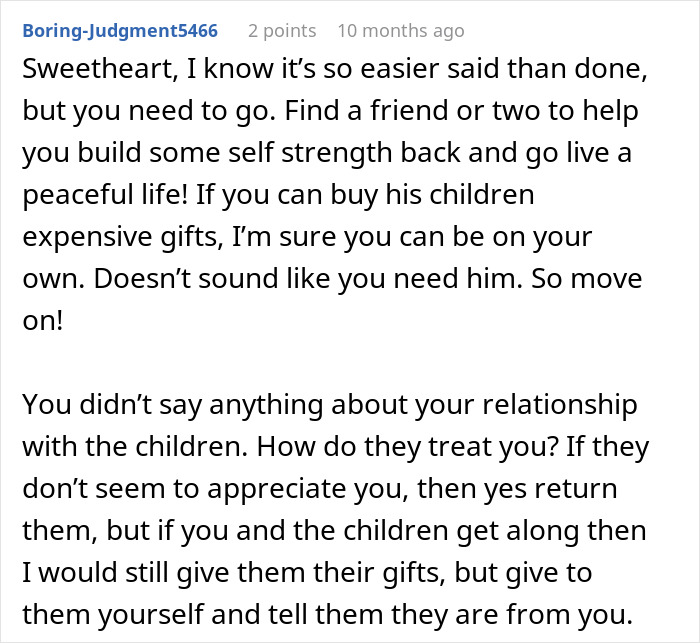 Woman buys expensive gifts for boyfriend&rsquo;s kids, facing challenges about spending Christmas with them.