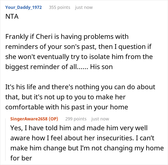 Conversation showing a jealous wife upset about hubby’s mom having pictures of his ex in her house. Conversation showing a jealous wife upset about hubby’s mom having pictures of his ex in her house.