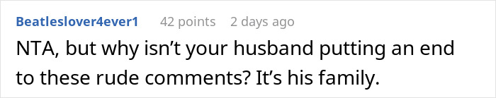 Screenshot of an online comment discussing a woman refusing to let her homeless sister-in-law move in and family conflict. Screenshot of an online comment discussing a woman refusing to let her homeless sister-in-law move in and family conflict.