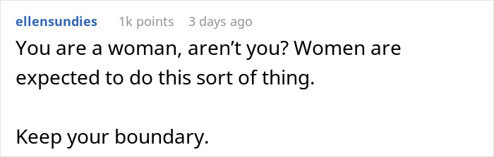 Screenshot of a Reddit comment discussing boundaries in coworker interactions and social expectations. Screenshot of a Reddit comment discussing boundaries in coworker interactions and social expectations.
