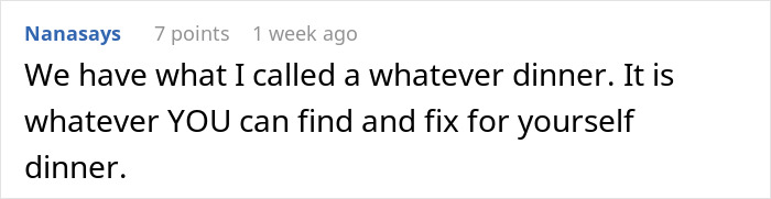 Comment stating a man leaves domestic chores to his wife and expects dinner served, while she's done playing his mommy. Comment stating a man leaves domestic chores to his wife and expects dinner served, while she's done playing his mommy.