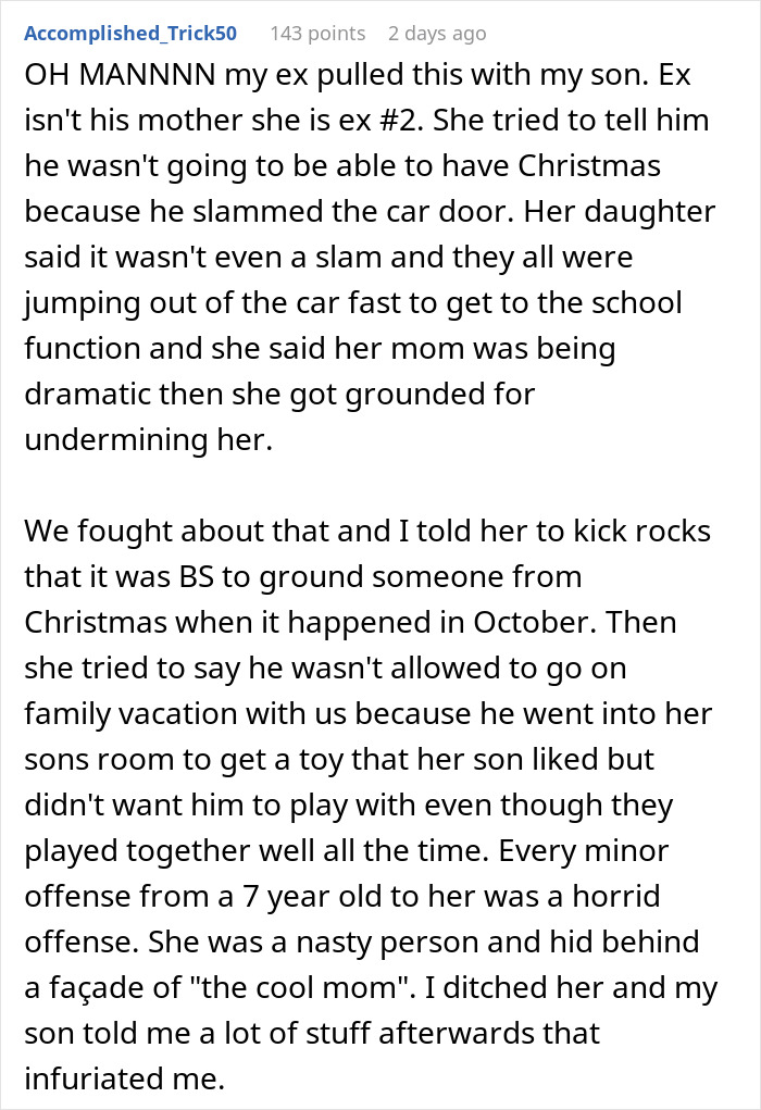 Comment about a lady on a power trip causing Halloween drama for boyfriend’s kids and their angry mom’s reaction. Comment about a lady on a power trip causing Halloween drama for boyfriend’s kids and their angry mom’s reaction.