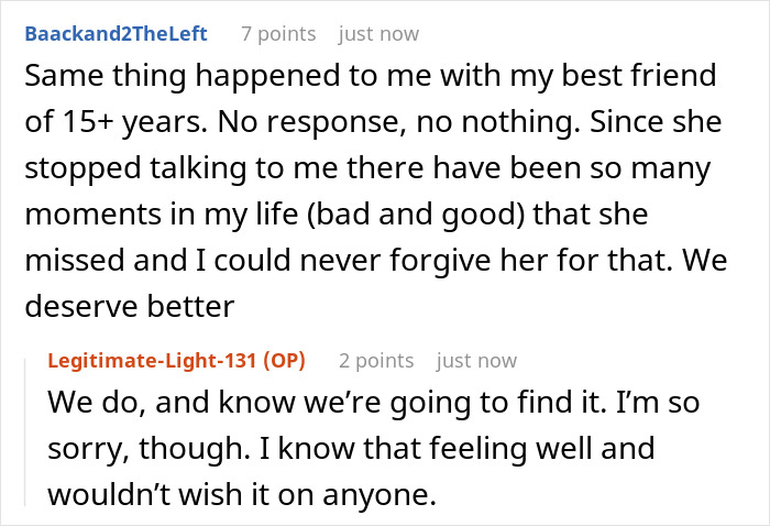 Screenshot of a text conversation about best friend no contact and the pain of lost long-term friendship moments. Screenshot of a text conversation about best friend no contact and the pain of lost long-term friendship moments.
