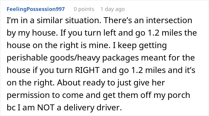 Comment describing receiving packages at wrong address and company expecting return shipping on customer’s dime.