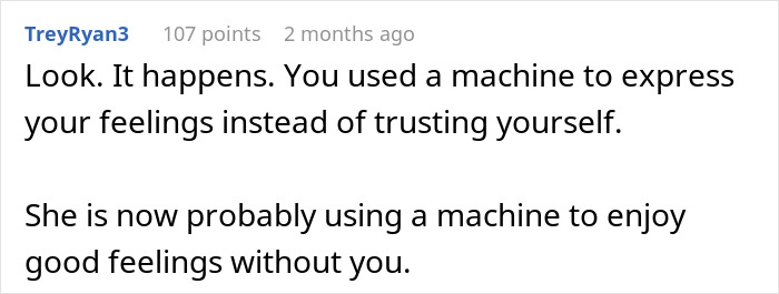 Commenter TreyRyan3 discussing the consequences of using AI to write wedding vows instead of personal feelings. Commenter TreyRyan3 discussing the consequences of using AI to write wedding vows instead of personal feelings.