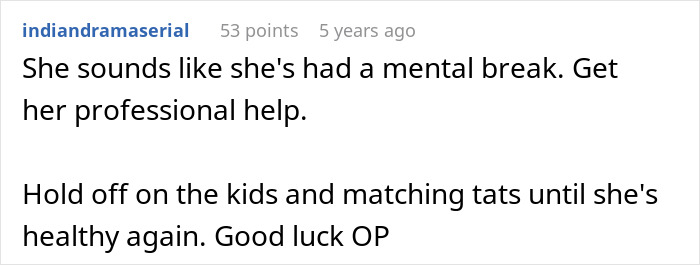 Comment on forum post showing concern for wife's mental health and husband bewildered in a marriage situation. Comment on forum post showing concern for wife's mental health and husband bewildered in a marriage situation.