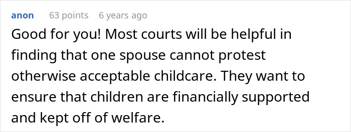 Comment discussing legal support for a woman dealing with a toxic ex and his constant threats in a court context. Comment discussing legal support for a woman dealing with a toxic ex and his constant threats in a court context.
