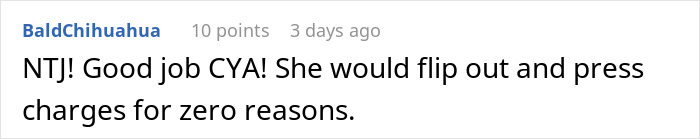 Comment text on a social platform discussing a sibling who refuses newborn nephew care, warning about possible overreaction. Comment text on a social platform discussing a sibling who refuses newborn nephew care, warning about possible overreaction.