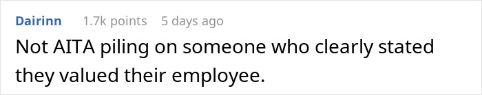 Text post on a social media platform discussing whether a boss should ask an employee if she’s pregnant in a right to fire state.