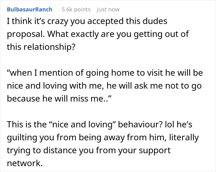 Comment criticizing fiancé’s behavior in a babysit daughter hunting situation, describing controlling and guilt-tripping actions. Comment criticizing fiancé’s behavior in a babysit daughter hunting situation, describing controlling and guilt-tripping actions.