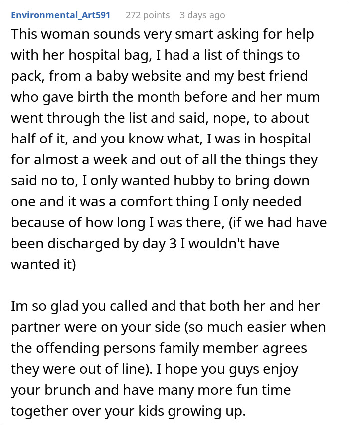 Alt text: Reddit comment discussing family drama involving a woman, her baby, and an engagement ring stealing spotlight. Alt text: Reddit comment discussing family drama involving a woman, her baby, and an engagement ring stealing spotlight.