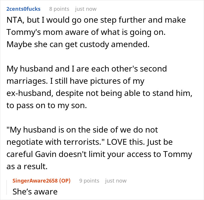 Reddit user discusses jealous wife upset over hubby’s mom having pictures of his ex, demanding their removal from her house. Reddit user discusses jealous wife upset over hubby’s mom having pictures of his ex, demanding their removal from her house.