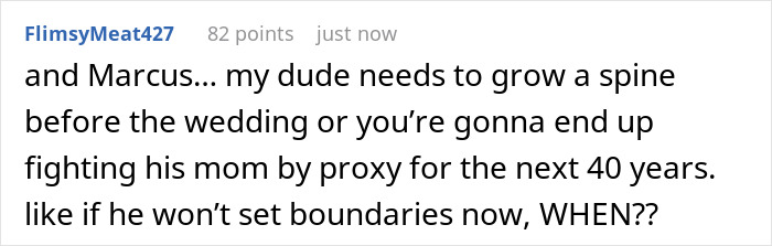 Screenshot of a Reddit comment discussing future MIL scheduling family events conflicting with the lady’s work schedule. Screenshot of a Reddit comment discussing future MIL scheduling family events conflicting with the lady’s work schedule.
