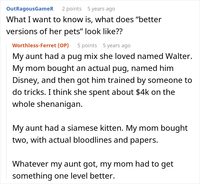 Reddit discussion about mom throwing a fit and going no contact after daughter changes her name.
