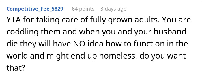 Comment discussing husband retirement children finances and concerns about adult children’s independence and future. Comment discussing husband retirement children finances and concerns about adult children’s independence and future.