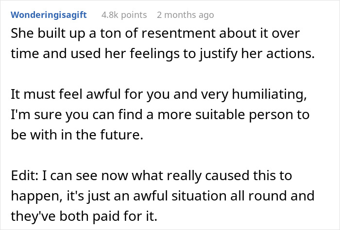 Comment on resentment and humiliation in a husband refusing intimacy for 5 years situation with age difference mentioned.