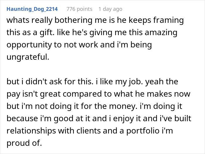 Woman refuses to quit job after husband’s promotion, discussing career passion and gender roles with mother-in-law.