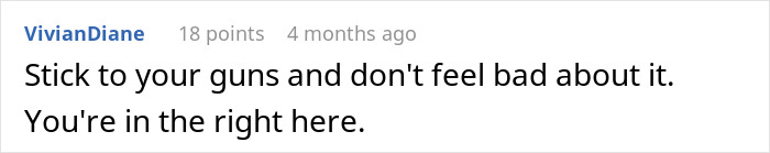 Comment from VivianDiane encouraging firmness and reassurance during a discussion about MIL joining couple on vacation. Comment from VivianDiane encouraging firmness and reassurance during a discussion about MIL joining couple on vacation.