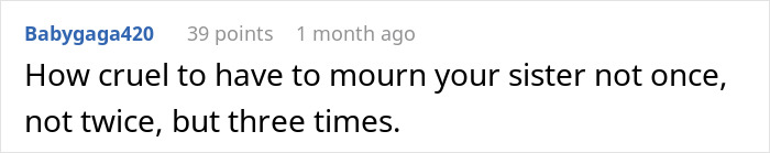 Comment on screen about mourning sister three times, illustrating late half-sis lies for dad's medical bills and shocked woman discovering truth. Comment on screen about mourning sister three times, illustrating late half-sis lies for dad's medical bills and shocked woman discovering truth.