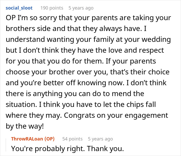 Forum discussion about bride’s family conflict after fiancé threatens legal action involving her brother. Forum discussion about bride’s family conflict after fiancé threatens legal action involving her brother.