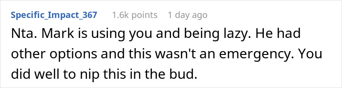 Screenshot of online comment discussing guy thinking girlfriend's son is free babysitter and finally snapping about responsibility.