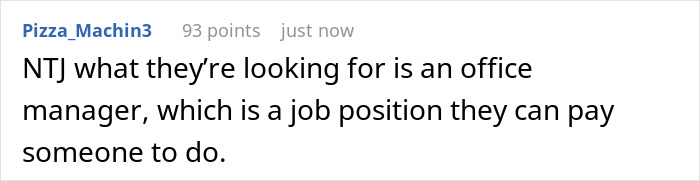 Screenshot of a Reddit comment discussing an analyst asked to stock snacks and plan parties without pay.