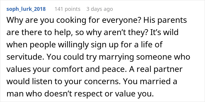 Screenshot of a Reddit comment discussing a pregnant woman demand husband respect and the need for a supportive partner.