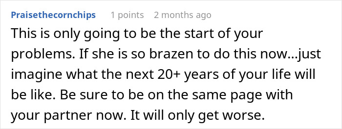 Comment expressing concern about issues caused by mother-in-law sending secret wedding invites to protect family image. Comment expressing concern about issues caused by mother-in-law sending secret wedding invites to protect family image.