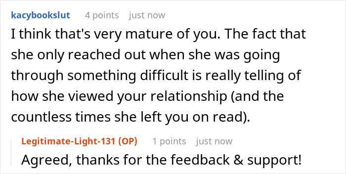 User comments on a relationship dynamic highlighting maturity and reflections on best friend no contact returns. User comments on a relationship dynamic highlighting maturity and reflections on best friend no contact returns.