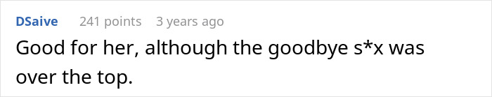 Screenshot of an online comment reacting to a story about a woman discovering her supportive husband made fun of her. Screenshot of an online comment reacting to a story about a woman discovering her supportive husband made fun of her.
