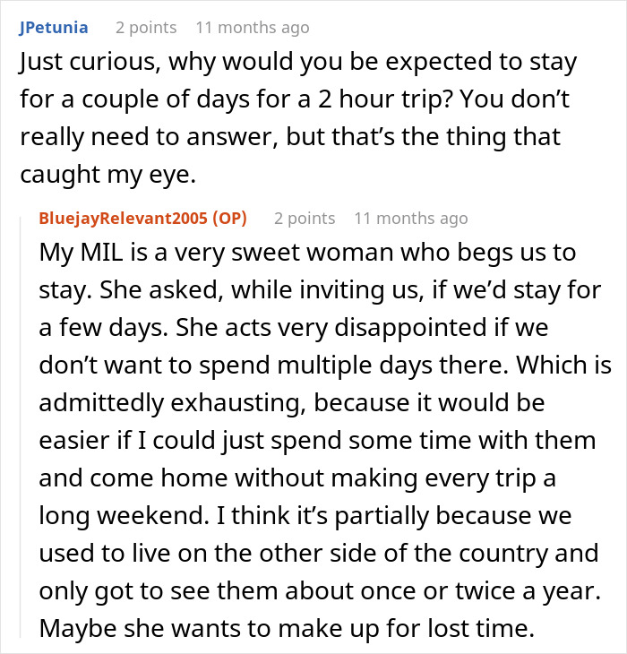 Screenshot of an online discussion about MIL’s cooking being bad and hazardous, causing a pregnant woman to want to skip Thanksgiving. Screenshot of an online discussion about MIL’s cooking being bad and hazardous, causing a pregnant woman to want to skip Thanksgiving.