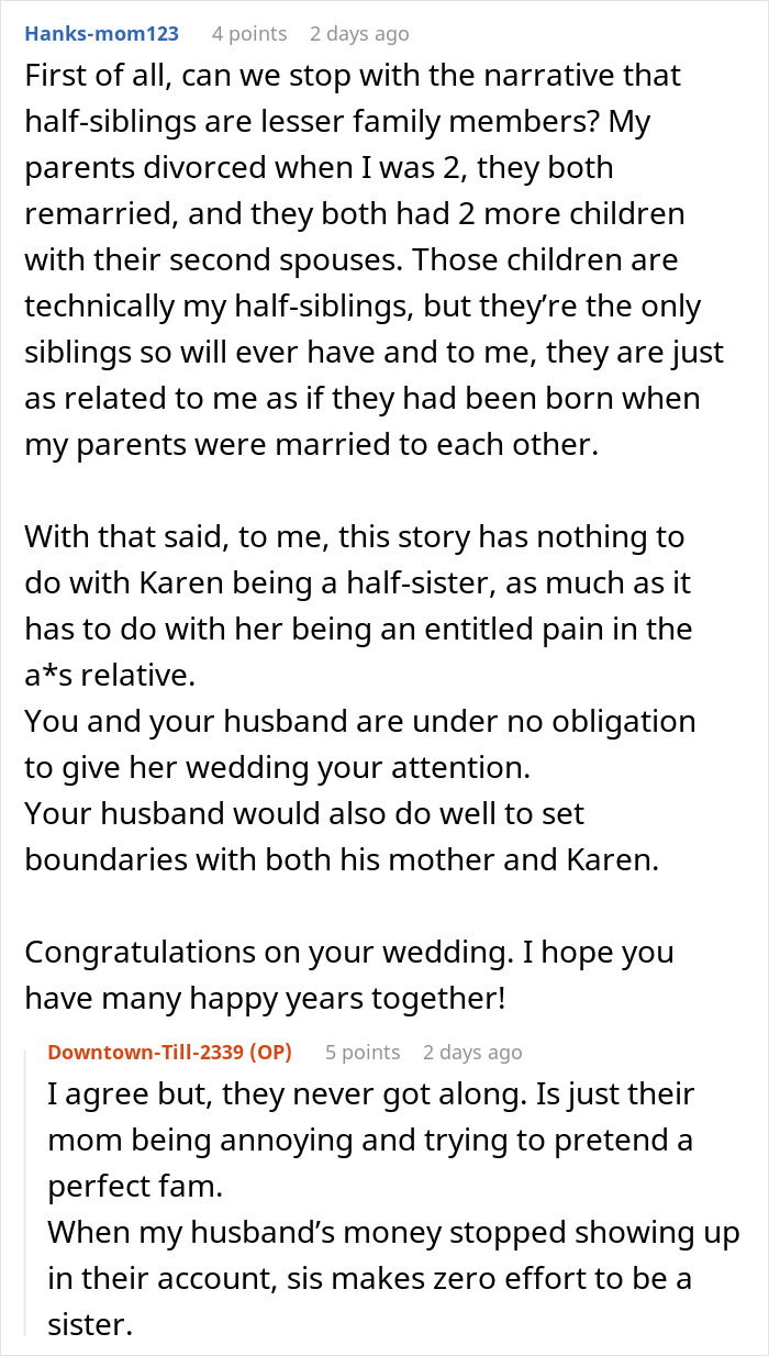 Reddit user comment discussing family dynamics and sibling relationships in a conversation about cheap birthday gifts and bills. Reddit user comment discussing family dynamics and sibling relationships in a conversation about cheap birthday gifts and bills.