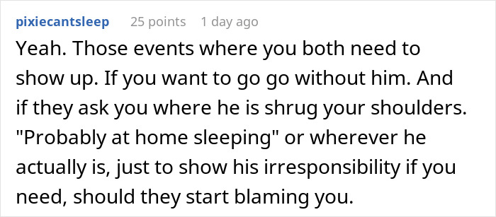 Screenshot of a Reddit comment discussing chaos after a woman stops treating her husband like a kid, highlighting irresponsibility.