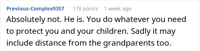 Screenshot of a forum comment discussing protecting children amid in-laws’ anger over blended family Christmas plans. Screenshot of a forum comment discussing protecting children amid in-laws’ anger over blended family Christmas plans.