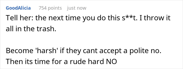 Text conversation discussing setting boundaries firmly with a focus on aunt crib storage baby items. Text conversation discussing setting boundaries firmly with a focus on aunt crib storage baby items.